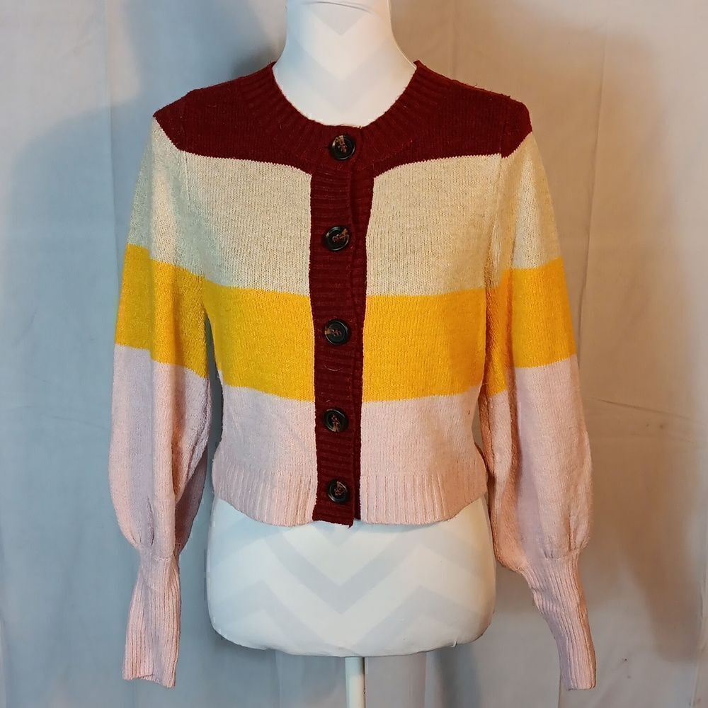 Wild Fable Colorblock Cropped Cardigan Sweater - Picture 2 of 9